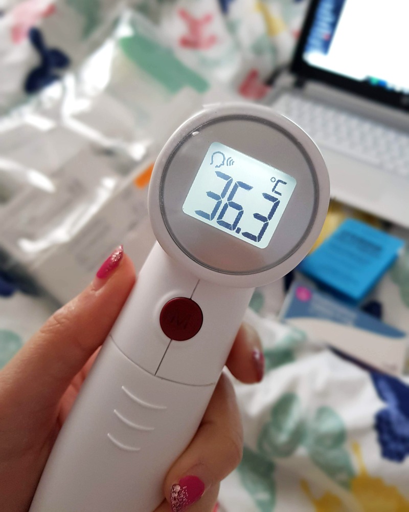 Thermometer showing temperature of 36.3